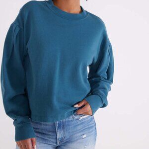NEW ETICA jael pleat sleeve sweatshirt in lyons blue